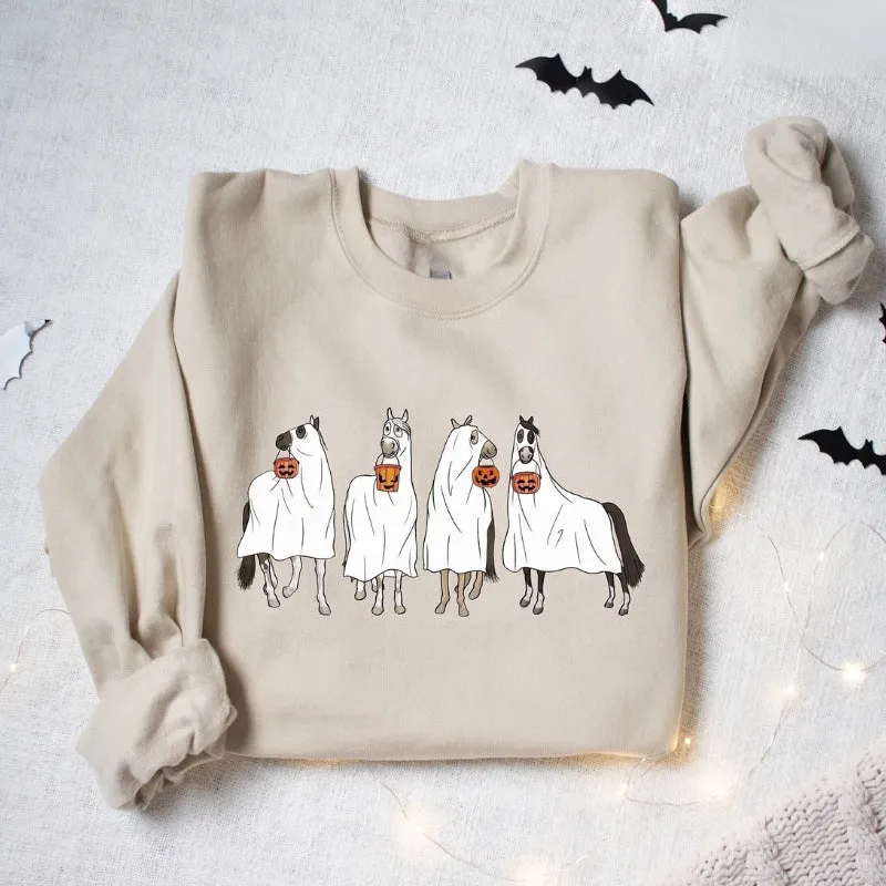 Halloween Horse Printed Sweatshirt