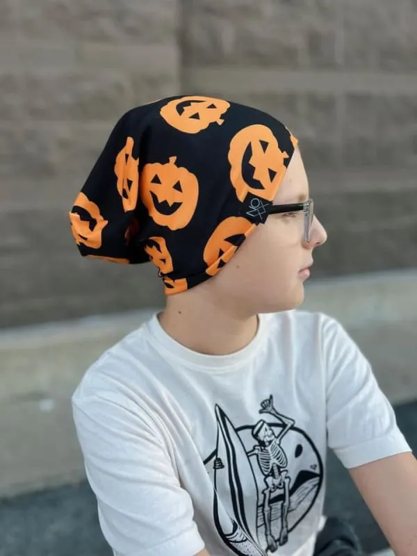 Halloween Pumpkins | Jersey Knit Beanie - Toddler