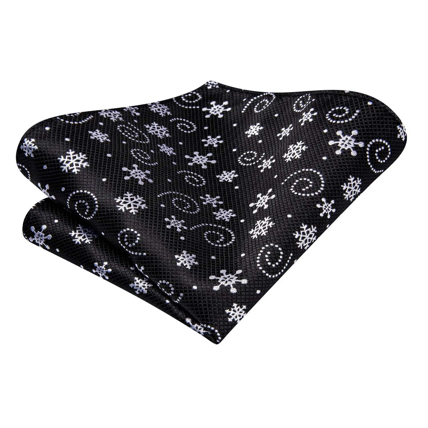 Hi-Tie Black White Christmas Snowflake Self-tied Festival Bow Tie Set