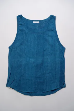 Indi   Ash Ripley Tank Handwoven Kala Cotton - Indigo