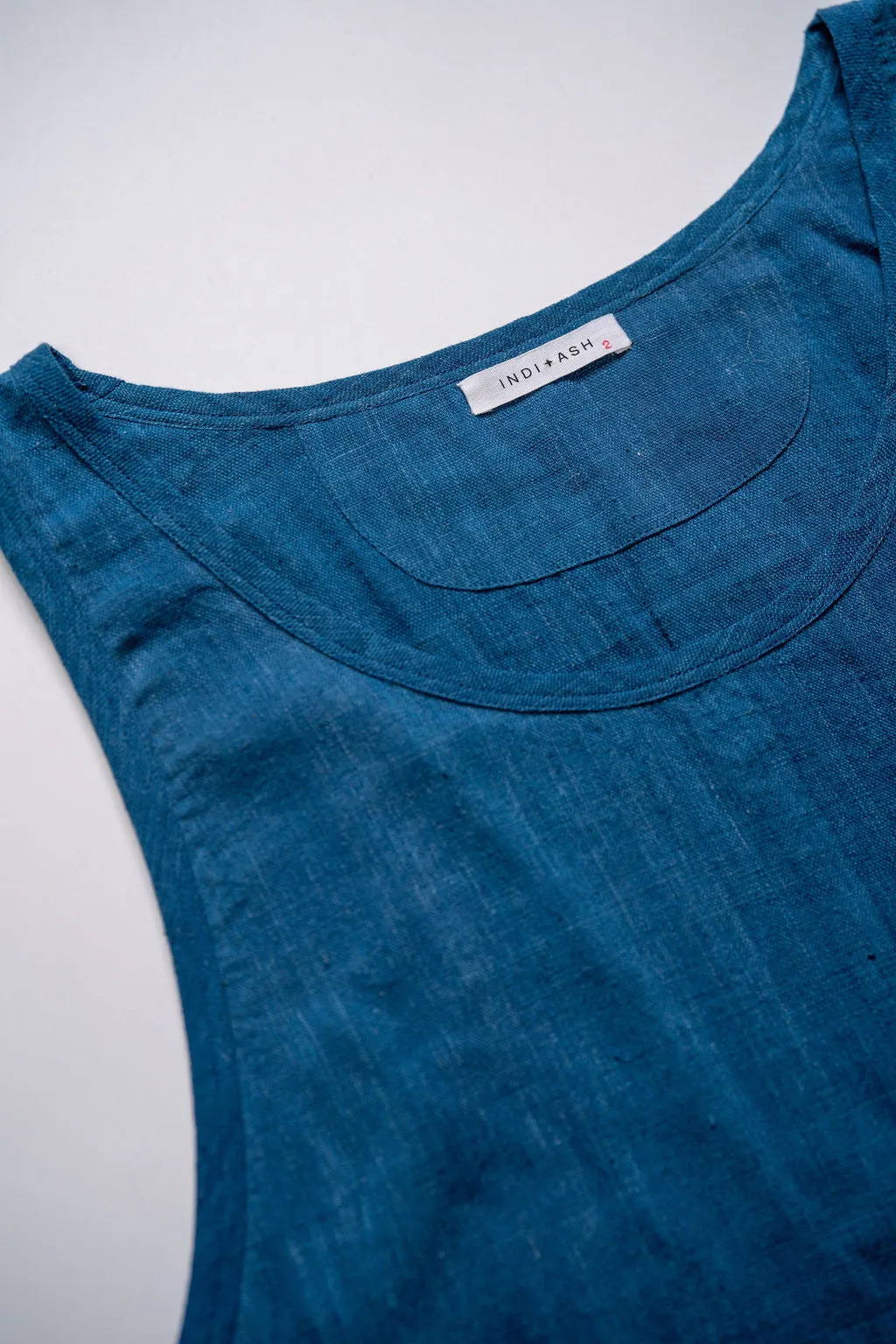 Indi   Ash Ripley Tank Handwoven Kala Cotton - Indigo