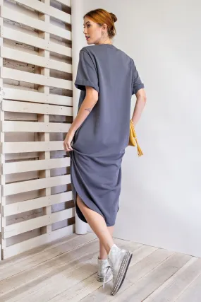 Indigo Dress with Side Slit