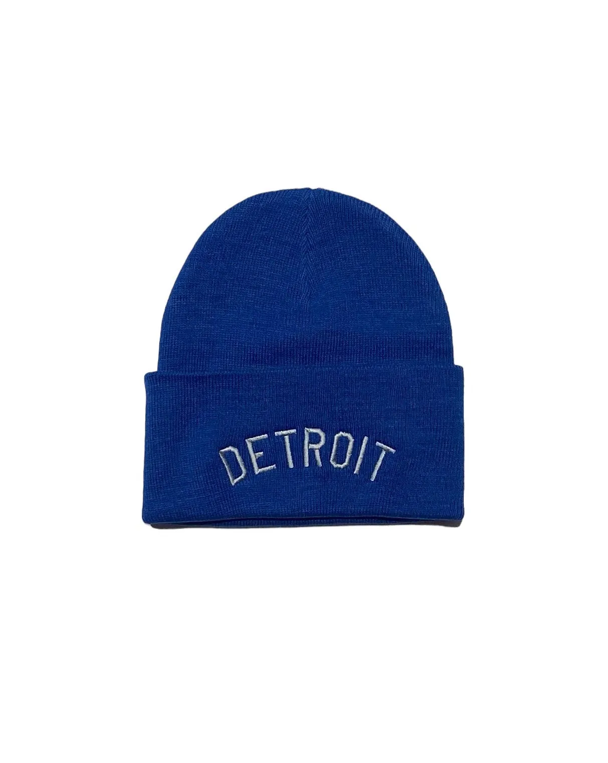 Ink Detroit -  Knit Beanie - Royal Blue and Silver