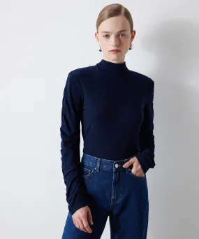 Ipekyol Turtleneck Long Sleeve Top Navy Blue