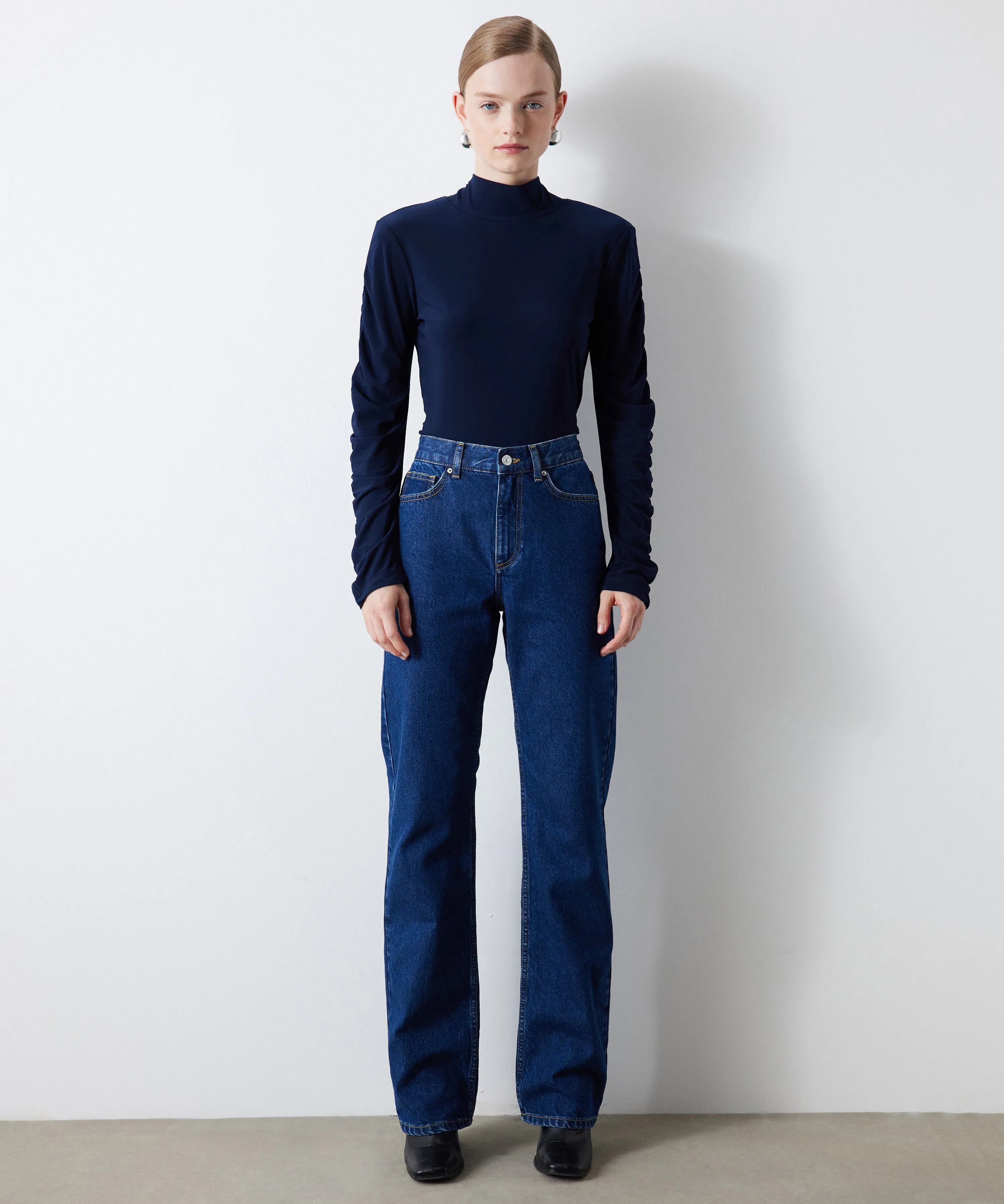 Ipekyol Turtleneck Long Sleeve Top Navy Blue