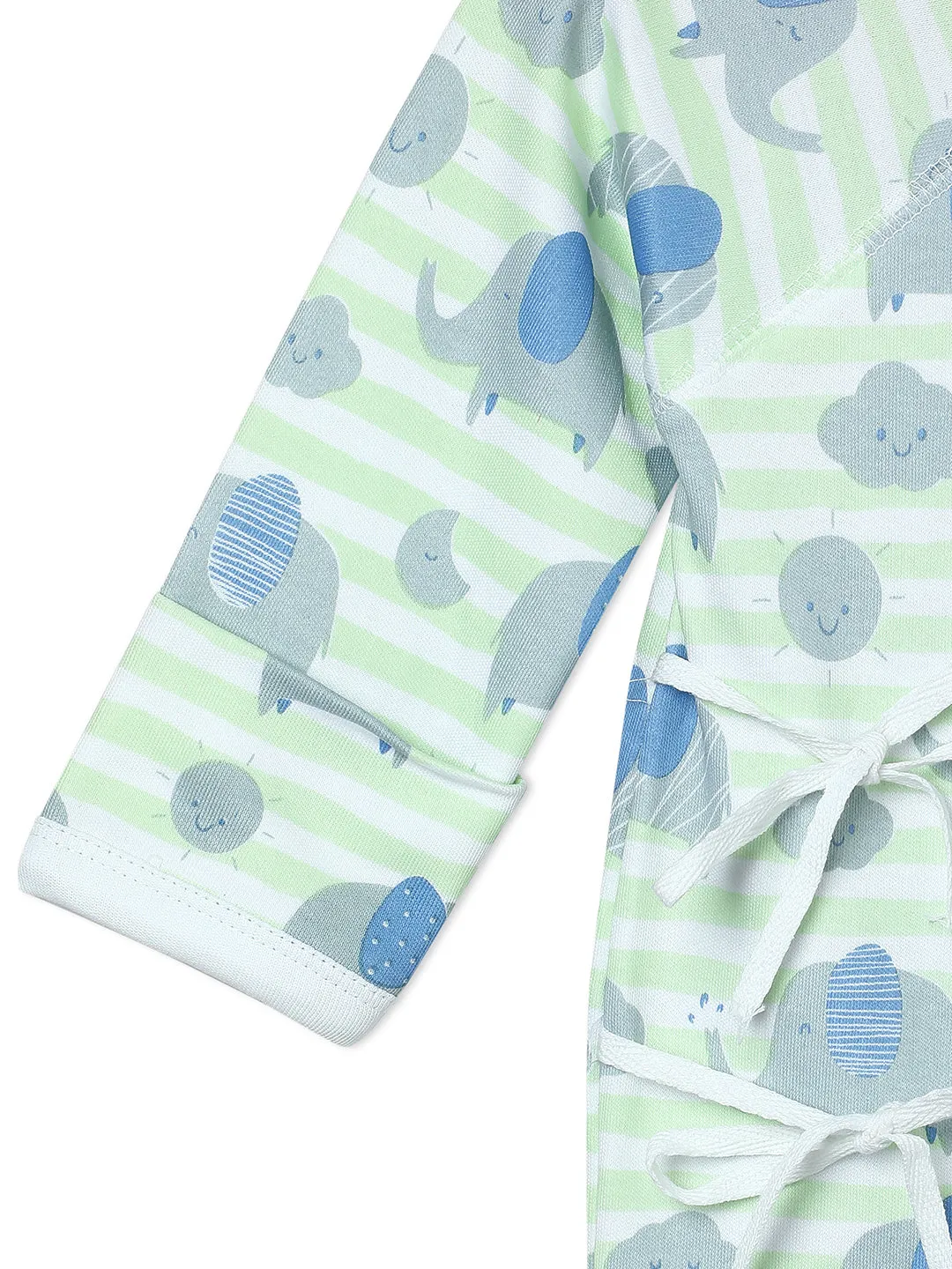 Jabla Style Infant Romper Combo of 2-Jungle Elephant-Sleepless Owl