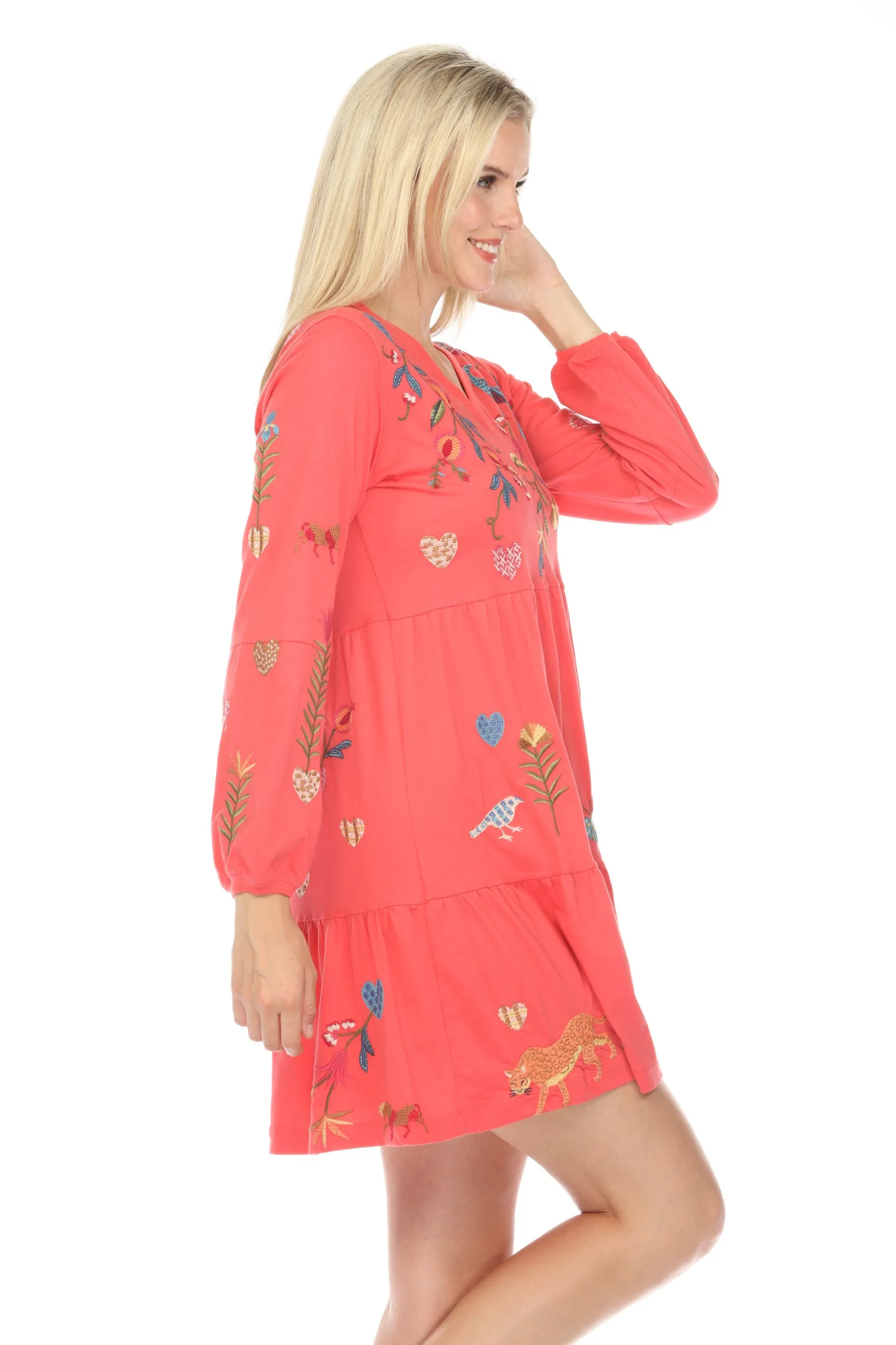 Johnny Was JWLA Adela Tiered Knit Dress Boho Chic J30724