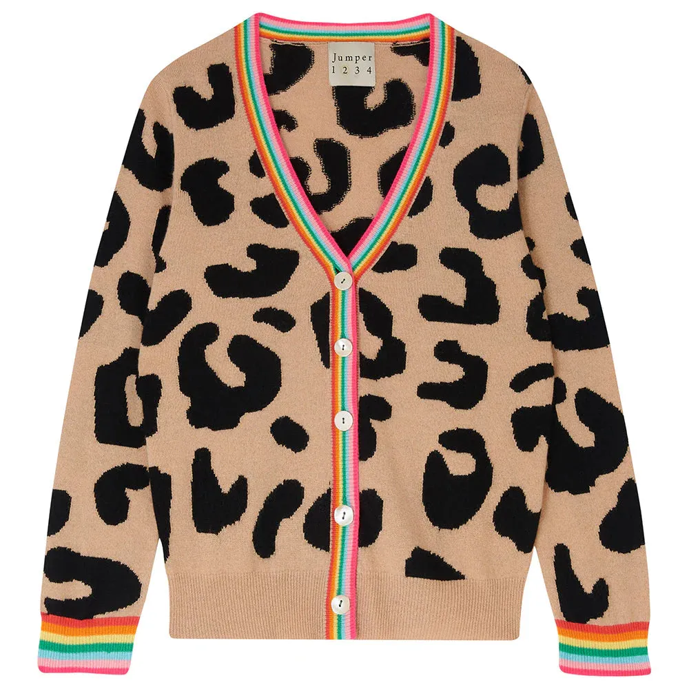 JUMPER1234 RAINBOW LEOPARD CARDIGAN