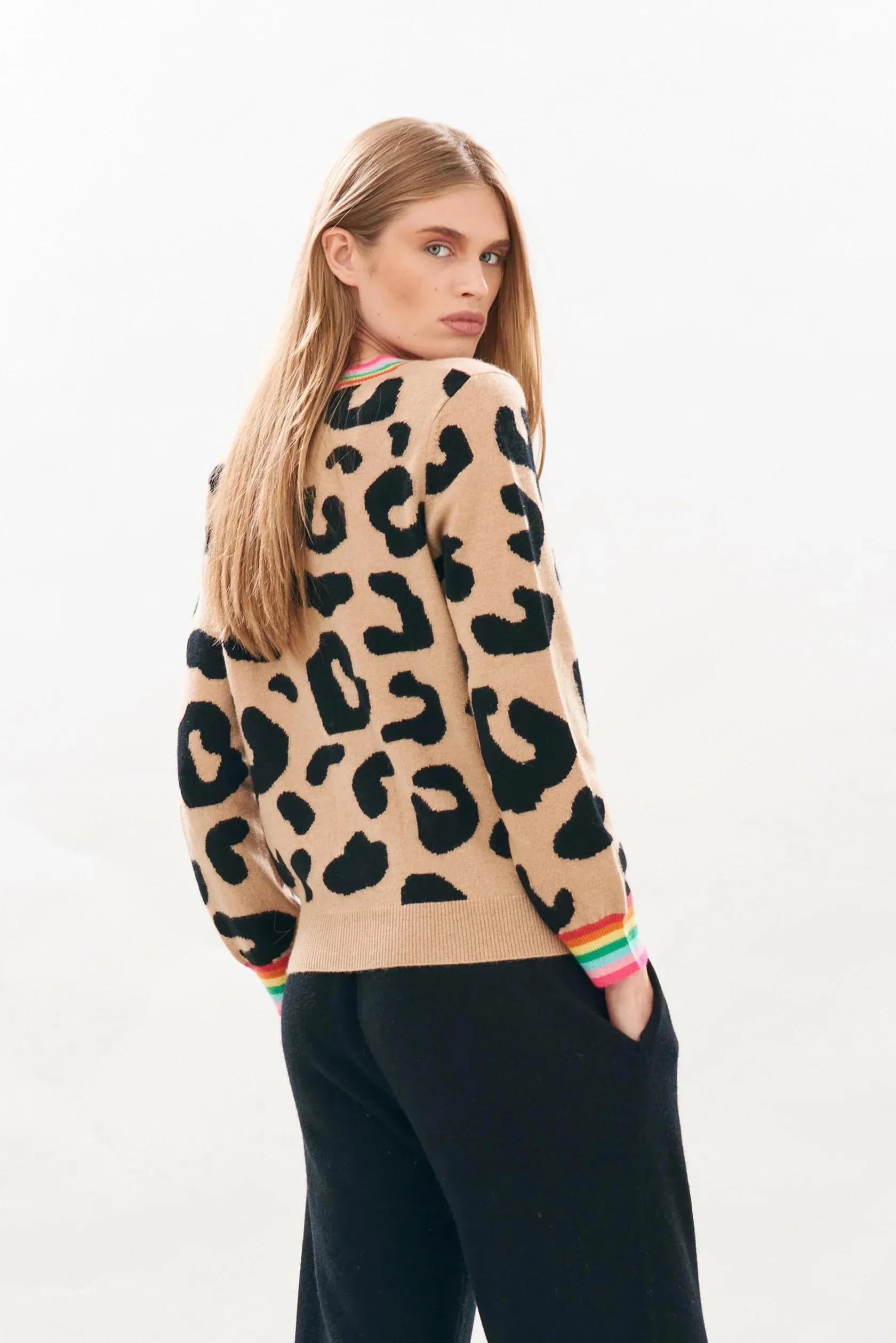 JUMPER1234 RAINBOW LEOPARD CARDIGAN