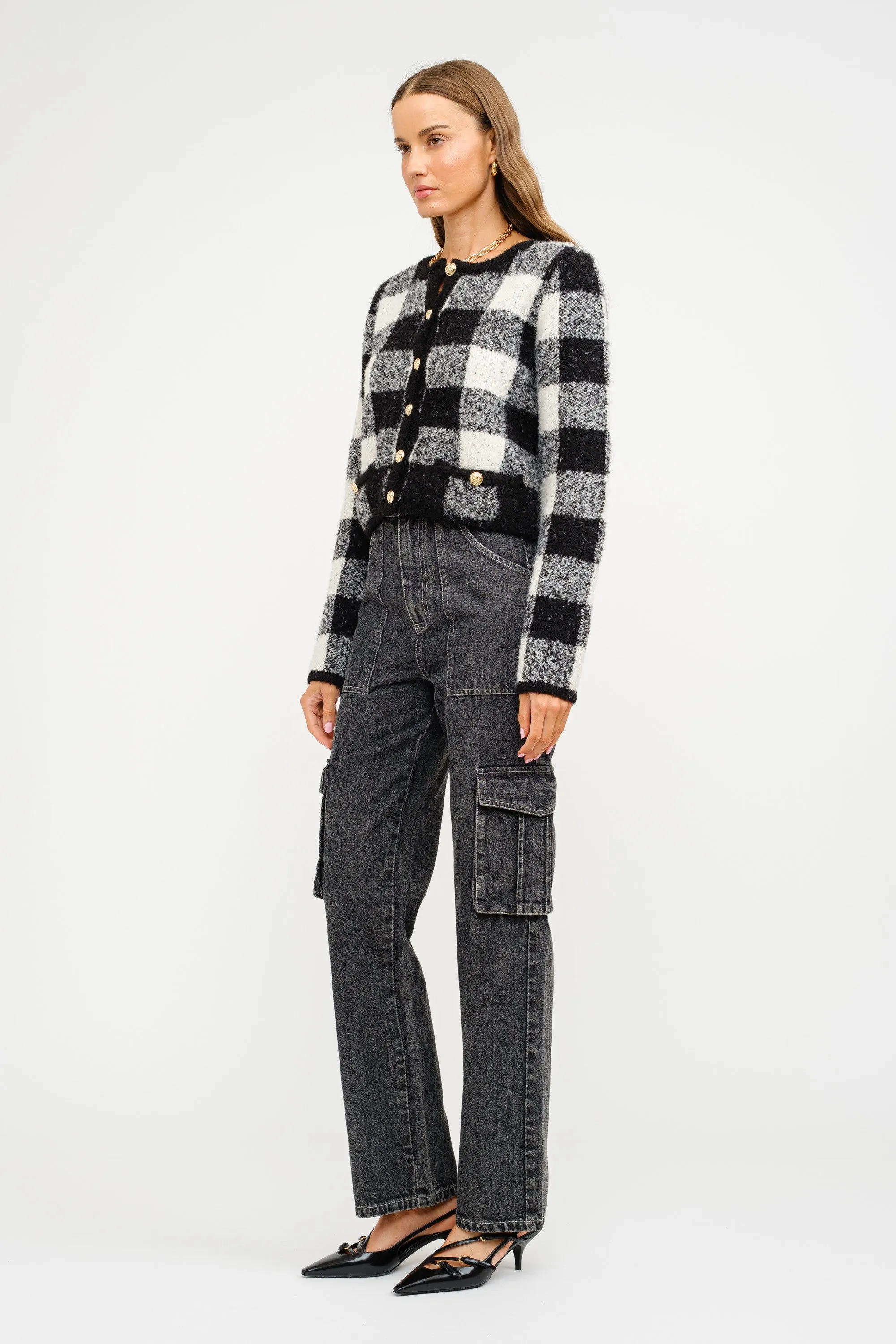 Karlie Plaid Cardigan