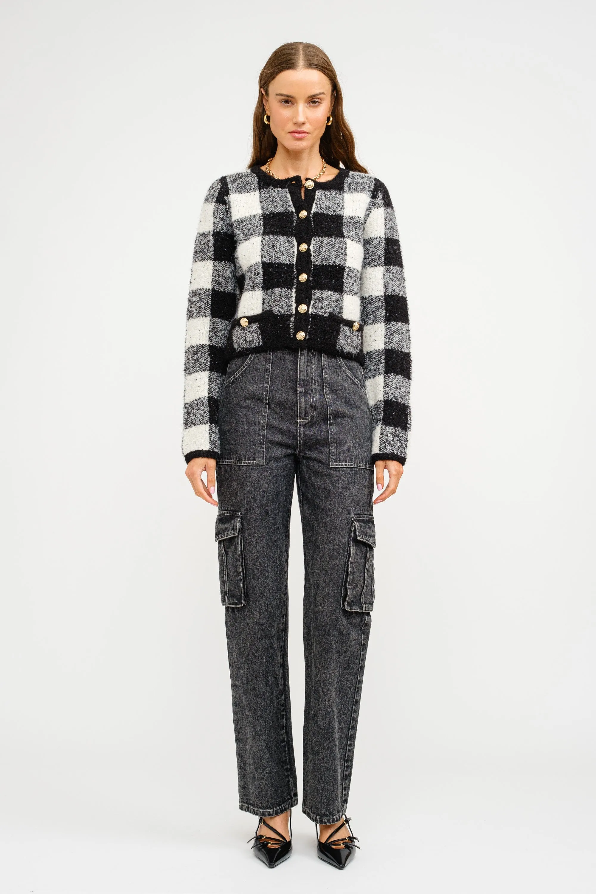 Karlie Plaid Cardigan