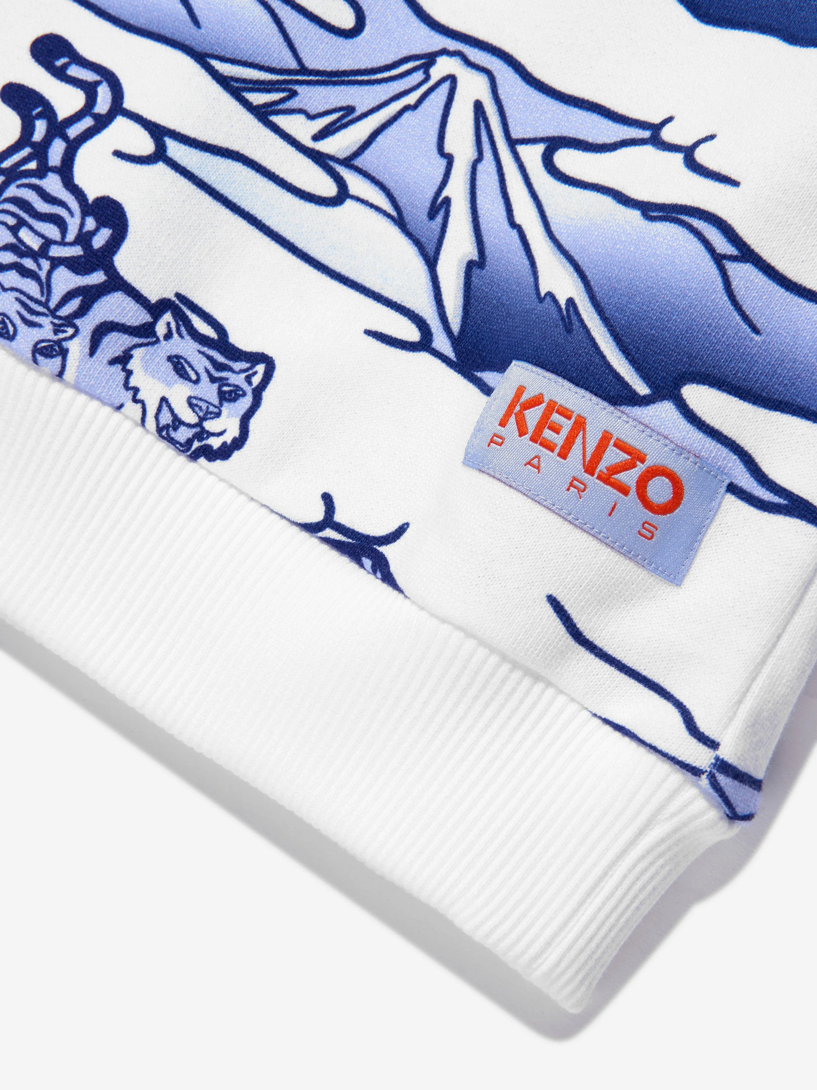 KENZO Boys Tiger Print Sweatshirt in White