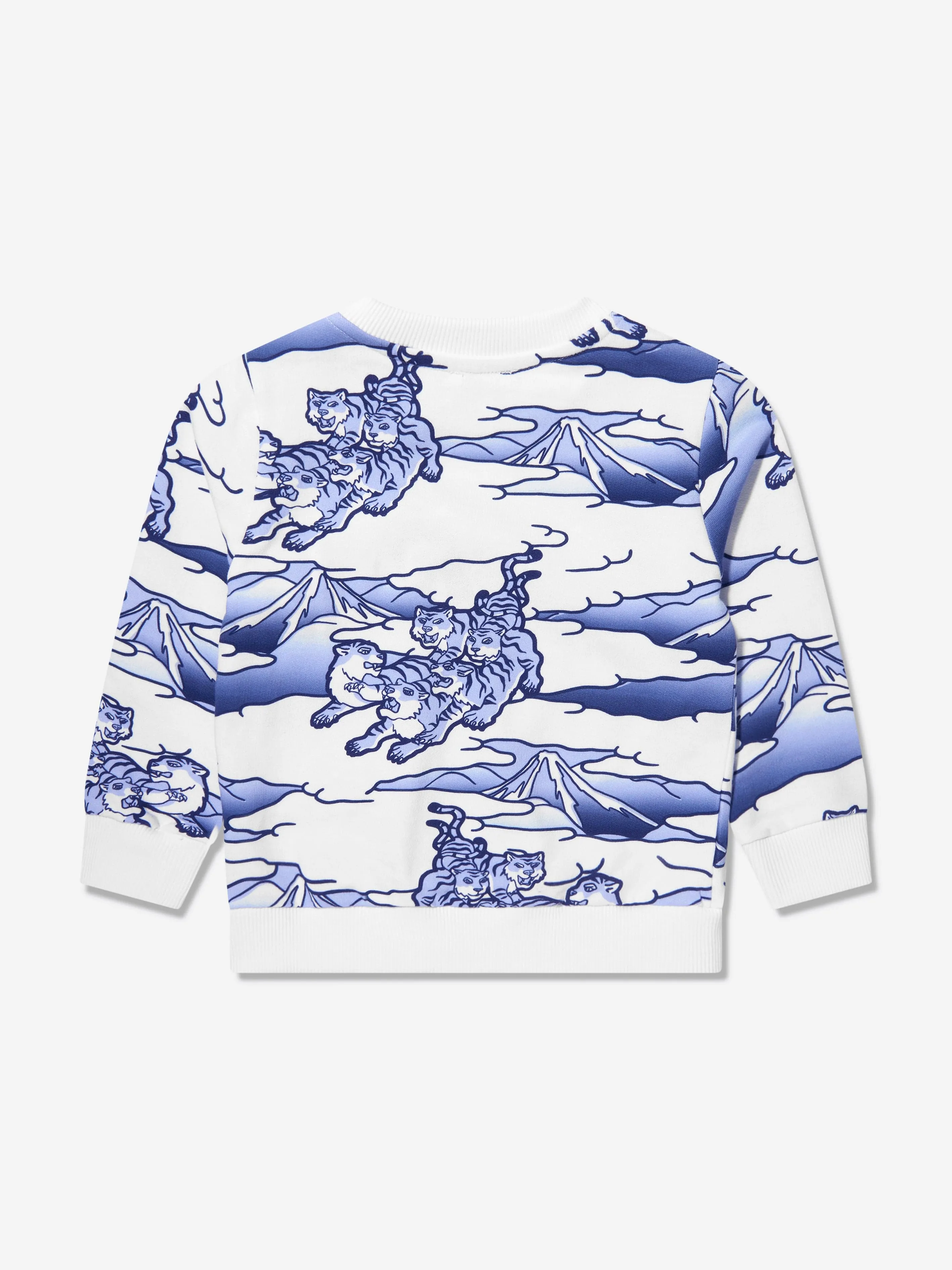 KENZO Boys Tiger Print Sweatshirt in White