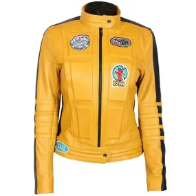 Kill Bill Uma Thurman Yellow Leather Jacket