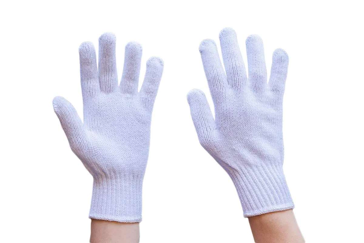 Knit Cotton Work Gloves, String Knit, Lightweight, White