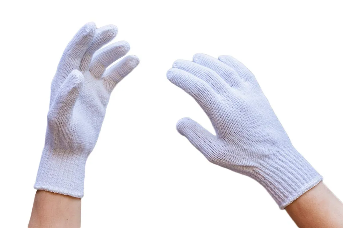 Knit Cotton Work Gloves, String Knit, Lightweight, White