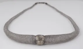 Knit Sterling Silver Mesh Necklace