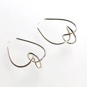 Knot Hoop Earrings in Sterling Silver