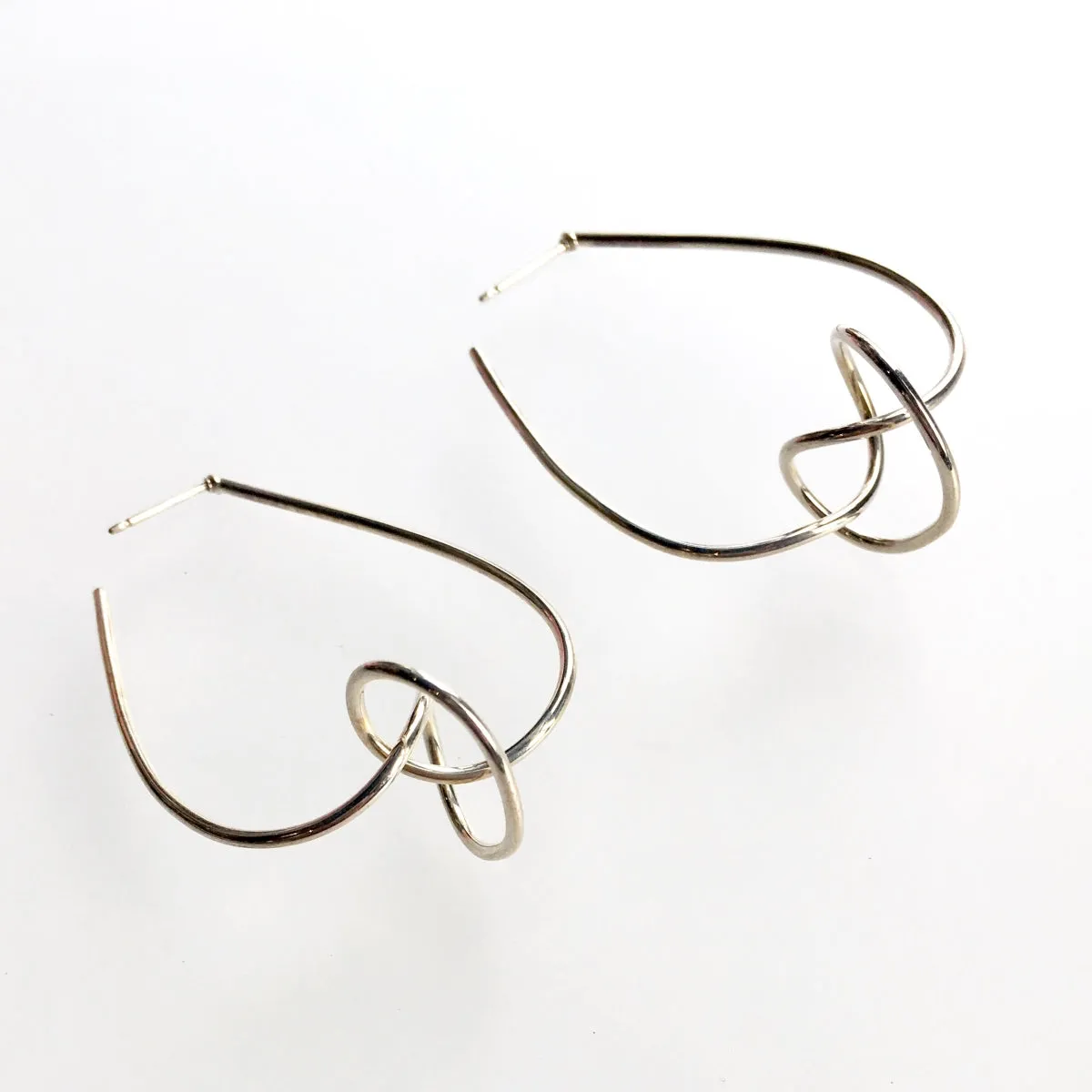 Knot Hoop Earrings in Sterling Silver