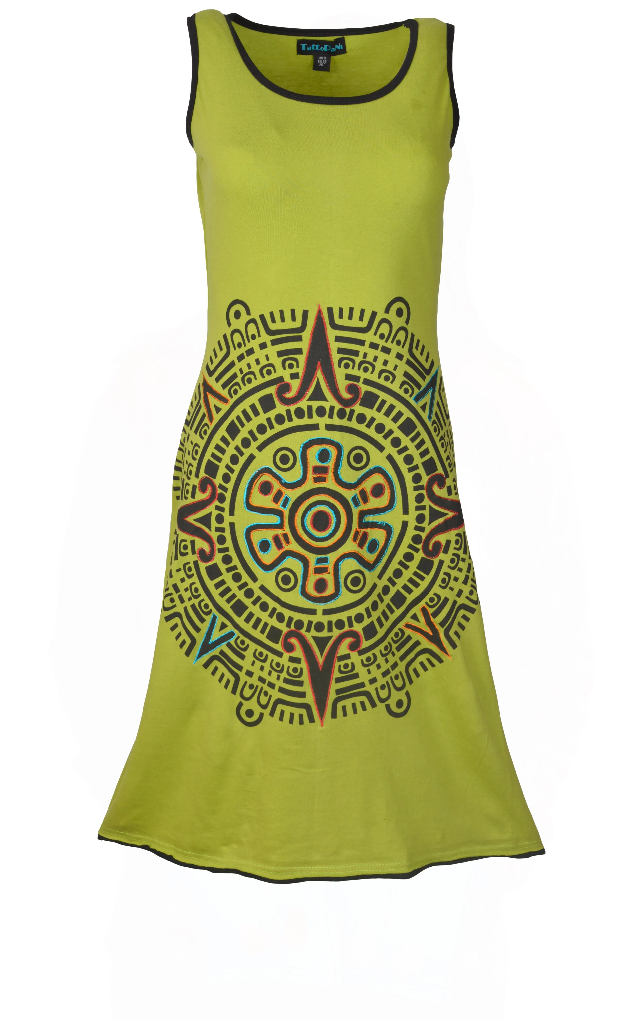 ladies-sleevless-dress-with-front-embroidery-green-mandala