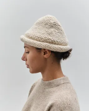 Lauren Manoogian Handknit Purl Roll Hat, Alabaster