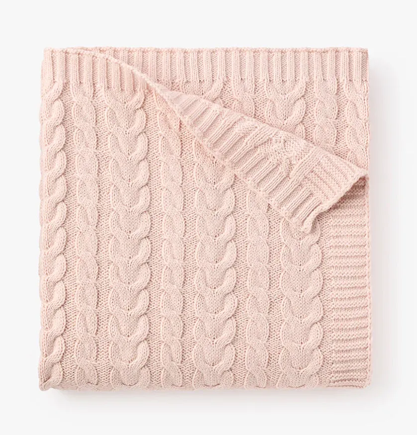 Light Pink Horseshoe Cable knit baby cardigan  * monogramming available