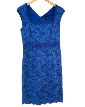 Light Summer Periwinkle Corded Lace Sleeveless Sheath Dress