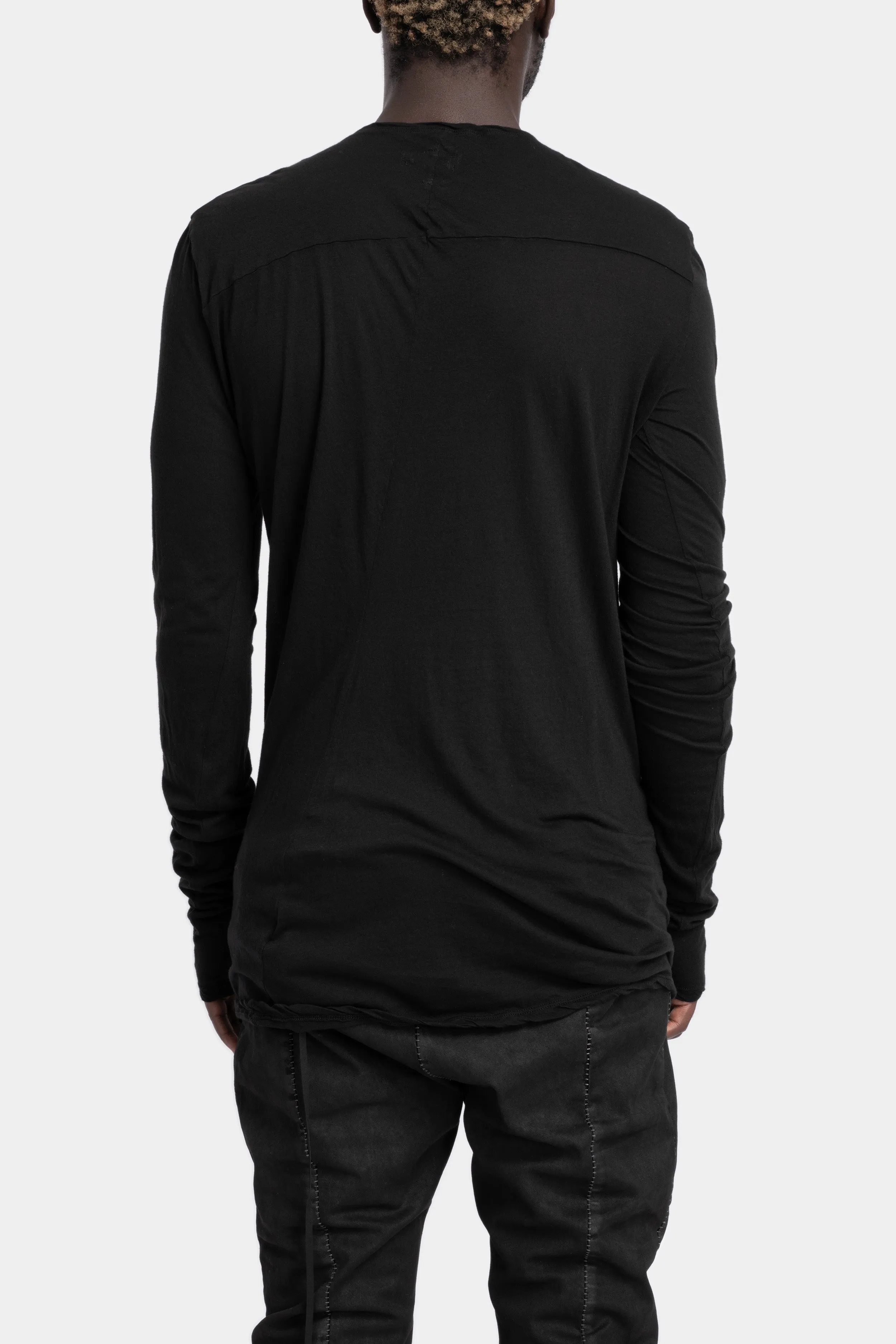 Lightweight cotton ls T-Shirt, Black