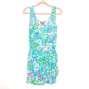 Lilly Pulitzer What A Lovely Place Analee Faux Wrap Ruffle Romper- Size S