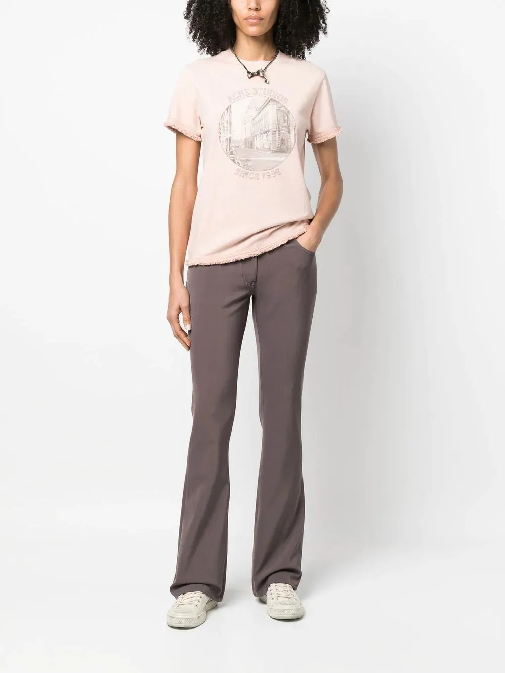 LOW-RISE FLARED TROUSERS