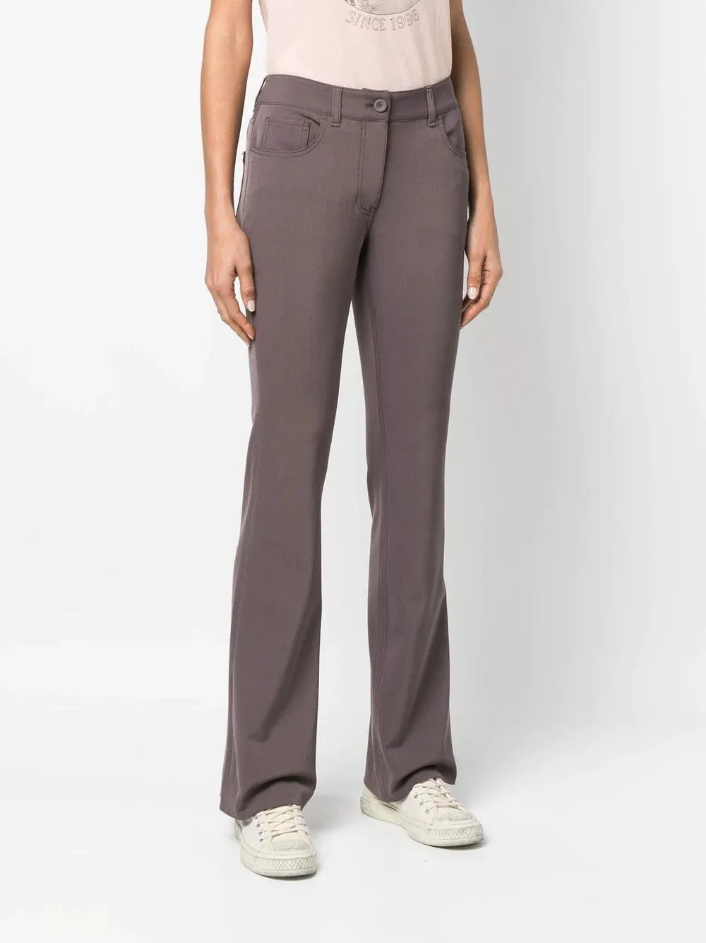 LOW-RISE FLARED TROUSERS