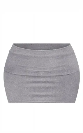 Low-Rise Foldover Micro Skirt - Heather Gray