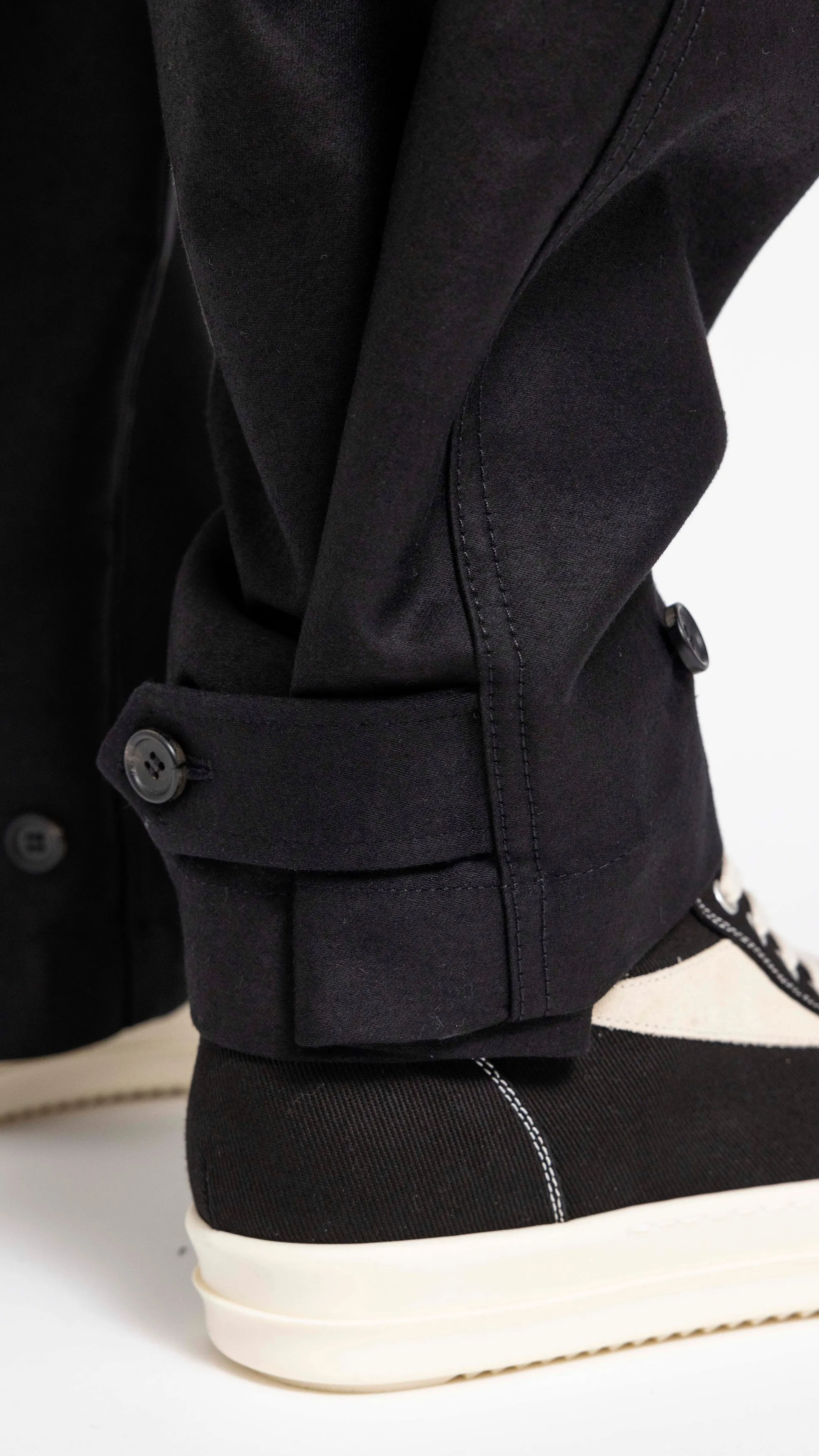 MARNI BLACK COTTON SATIN CARGO PANTS