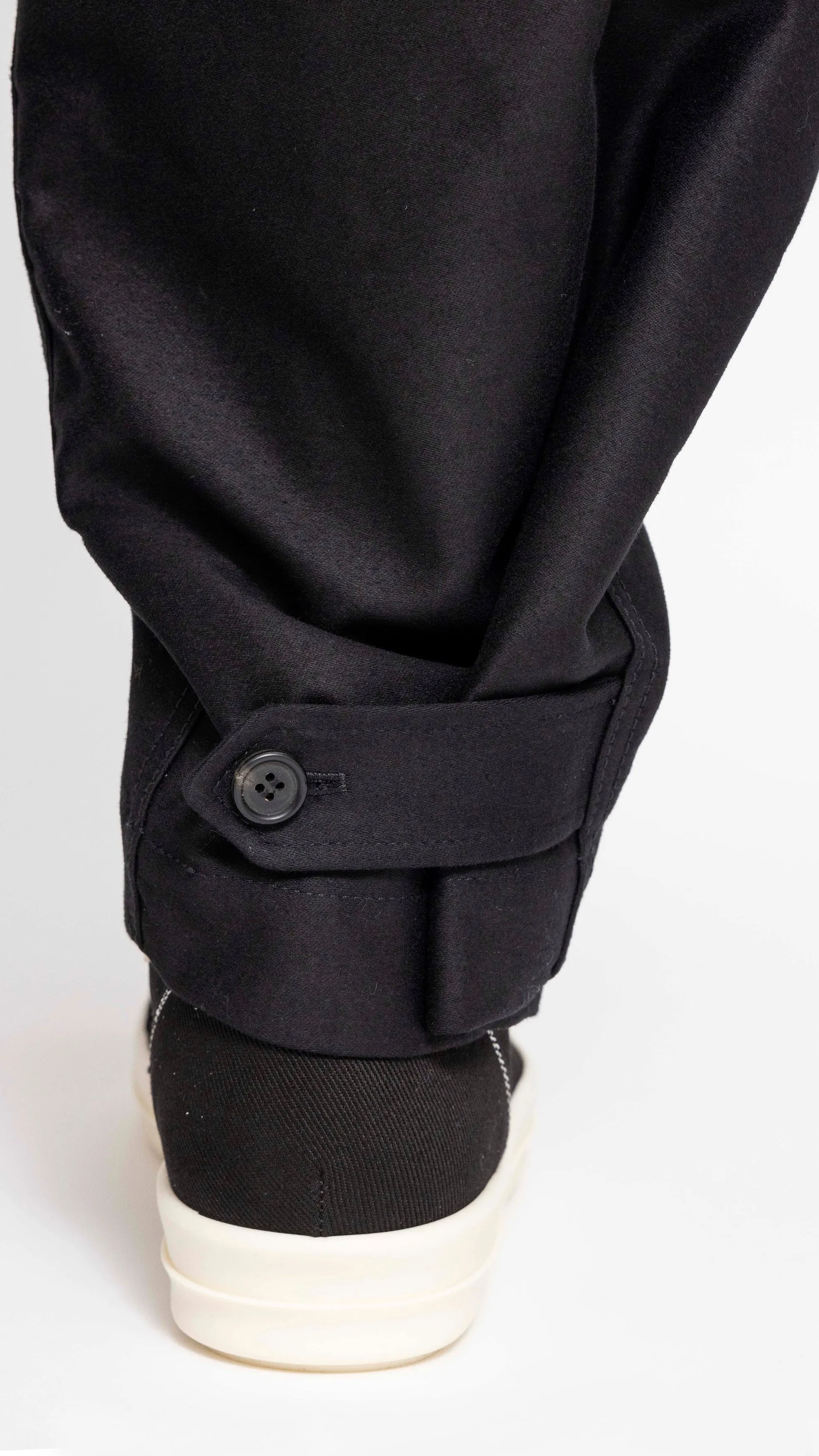 MARNI BLACK COTTON SATIN CARGO PANTS