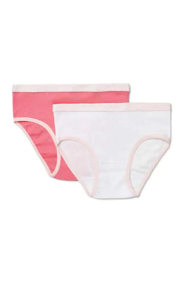 Marquise Girls Hot Pink & White Underwear 2 Pack