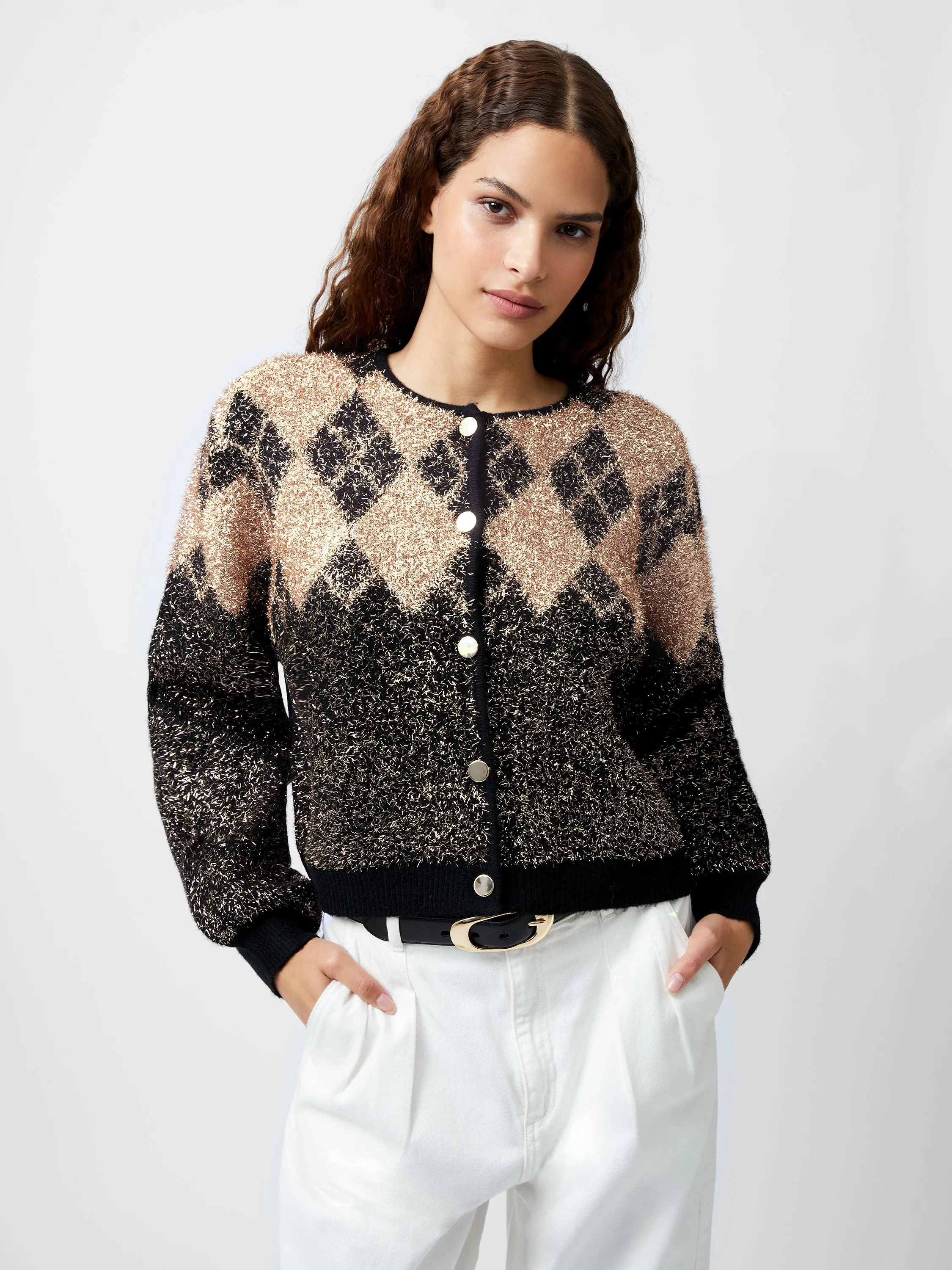 Mavis Argyle Tinsel Long Sleeve Cardigan