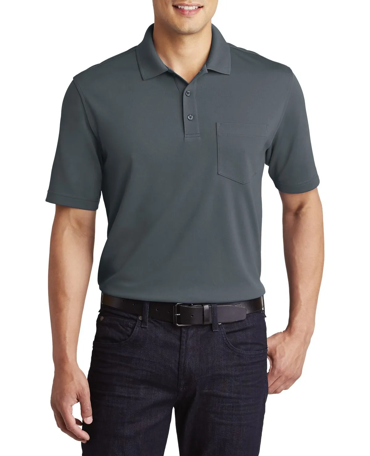 Men's Short Sleeve Lightweight Polo with Chest Pocket