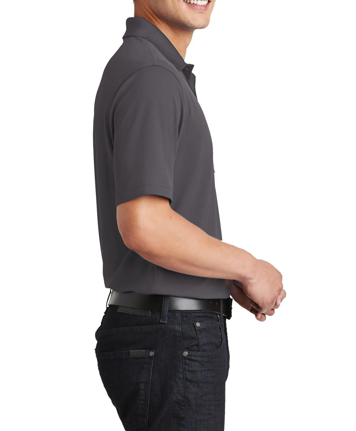 Men's Short Sleeve Lightweight Polo with Chest Pocket