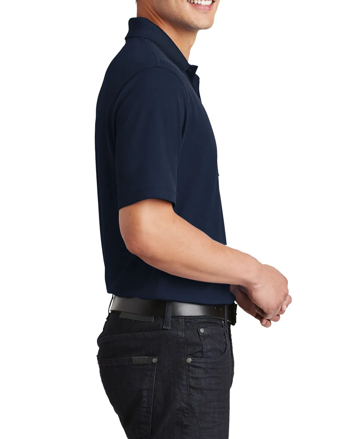 Men's Short Sleeve Lightweight Polo with Chest Pocket