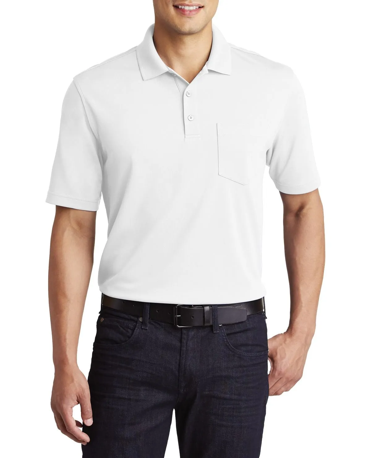 Men's Short Sleeve Lightweight Polo with Chest Pocket