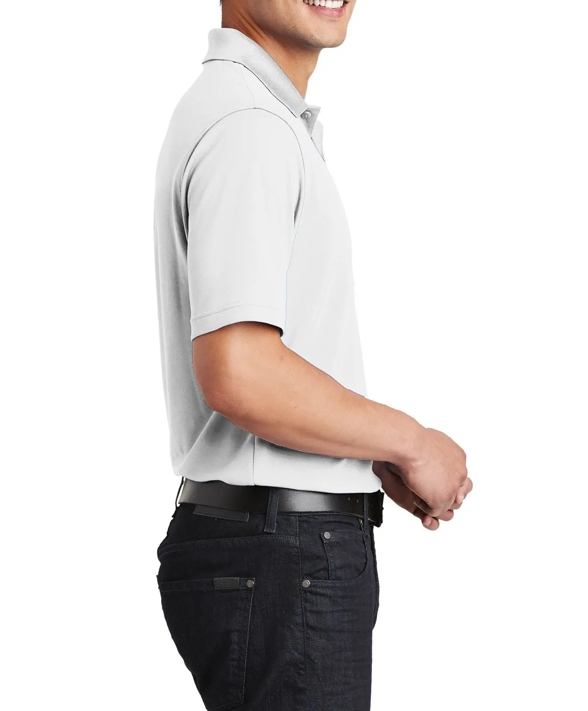 Men's Short Sleeve Lightweight Polo with Chest Pocket