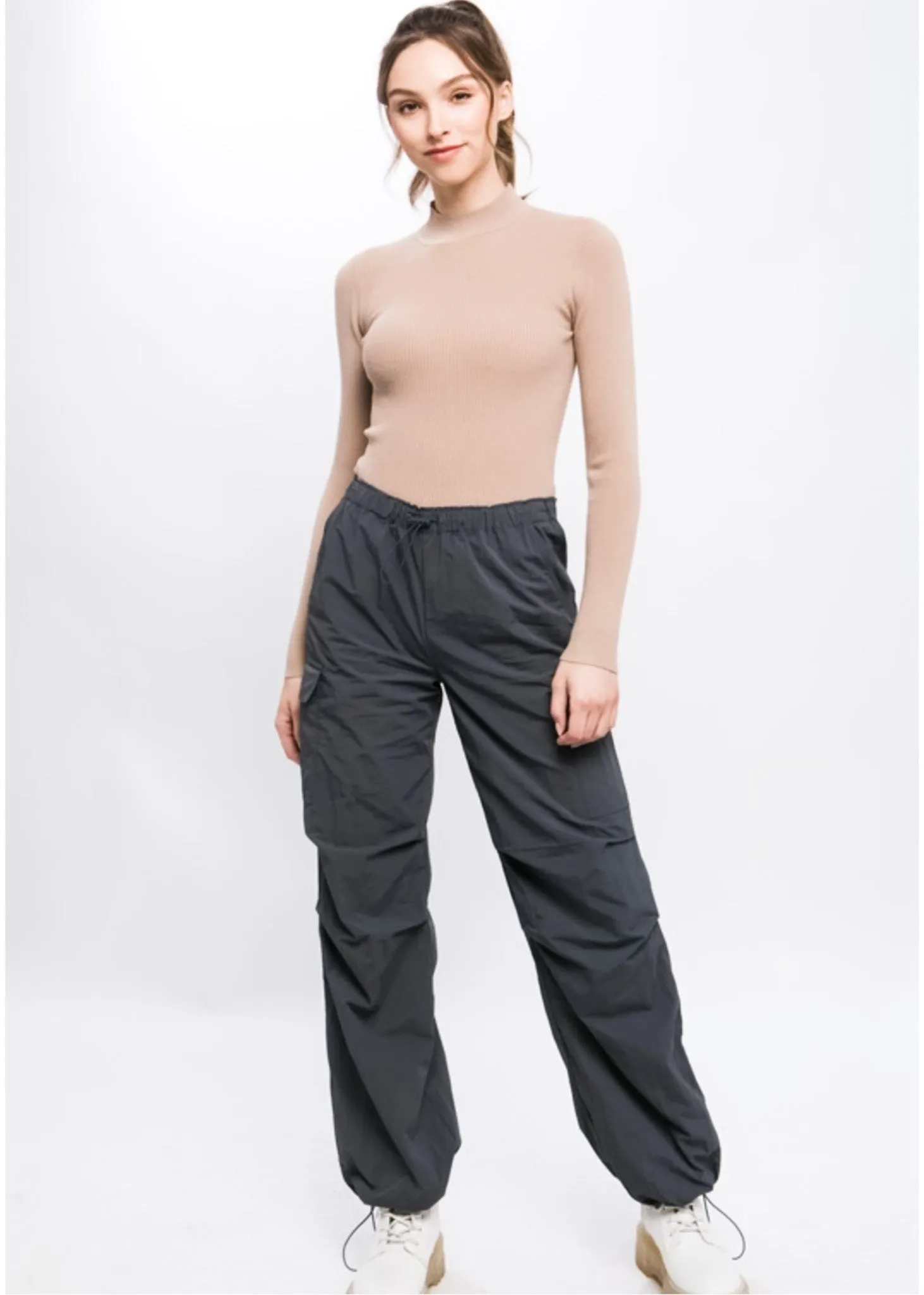 Meringue, Women’s, Cargo Pants, Parachute Fabric, Dark Slate