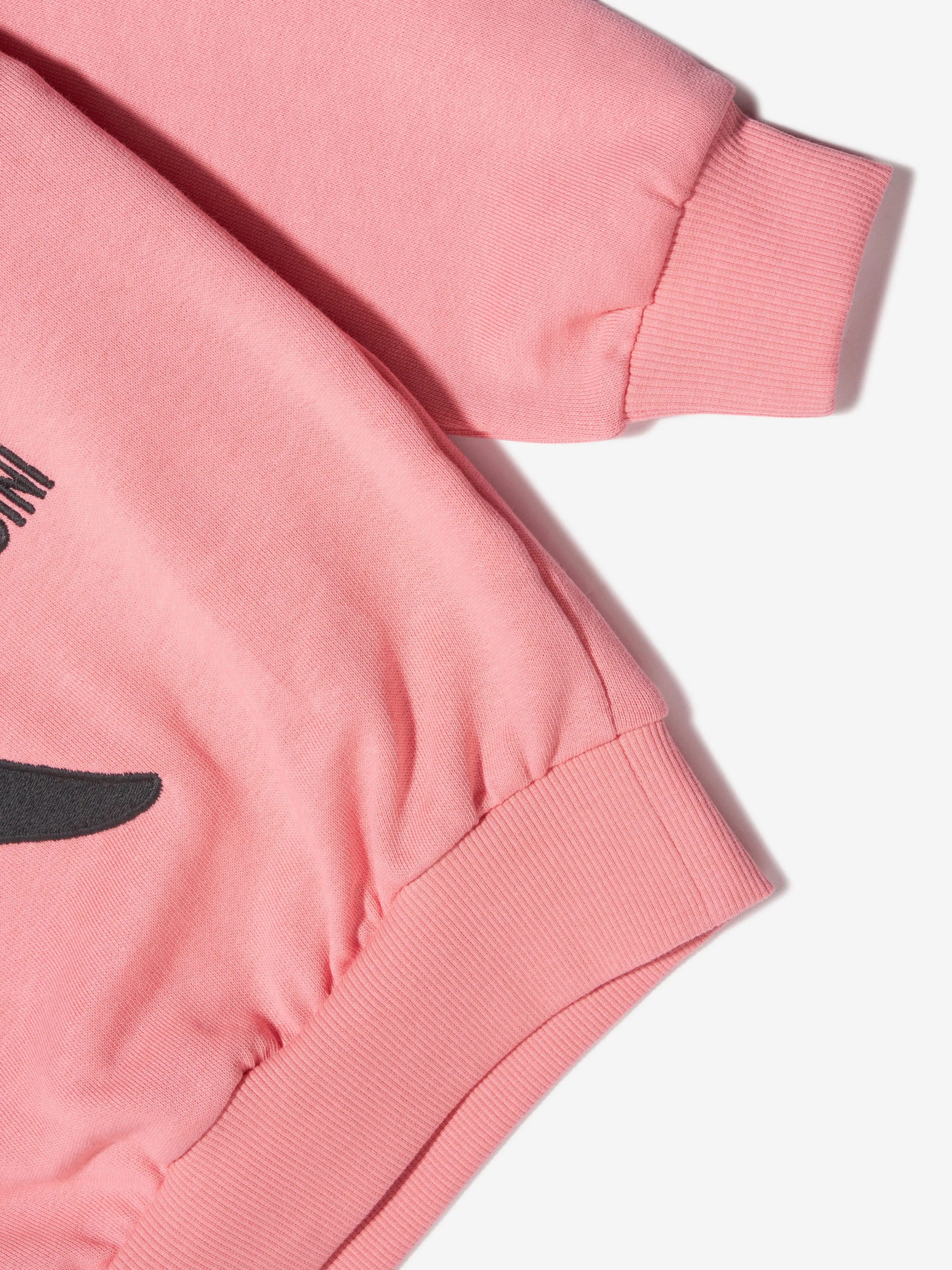 Mini Rodini Girls Organic Cotton Pigeon Sweatshirt In Pink