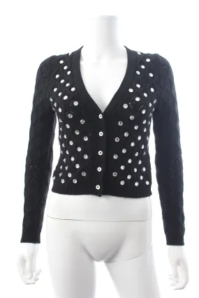 Miu Miu Crystal Embellished Cashmere Cardigan