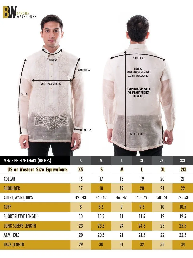 MJ20 - MADE-TO-ORDER - Jusi Barong Tagalog Double-Collar