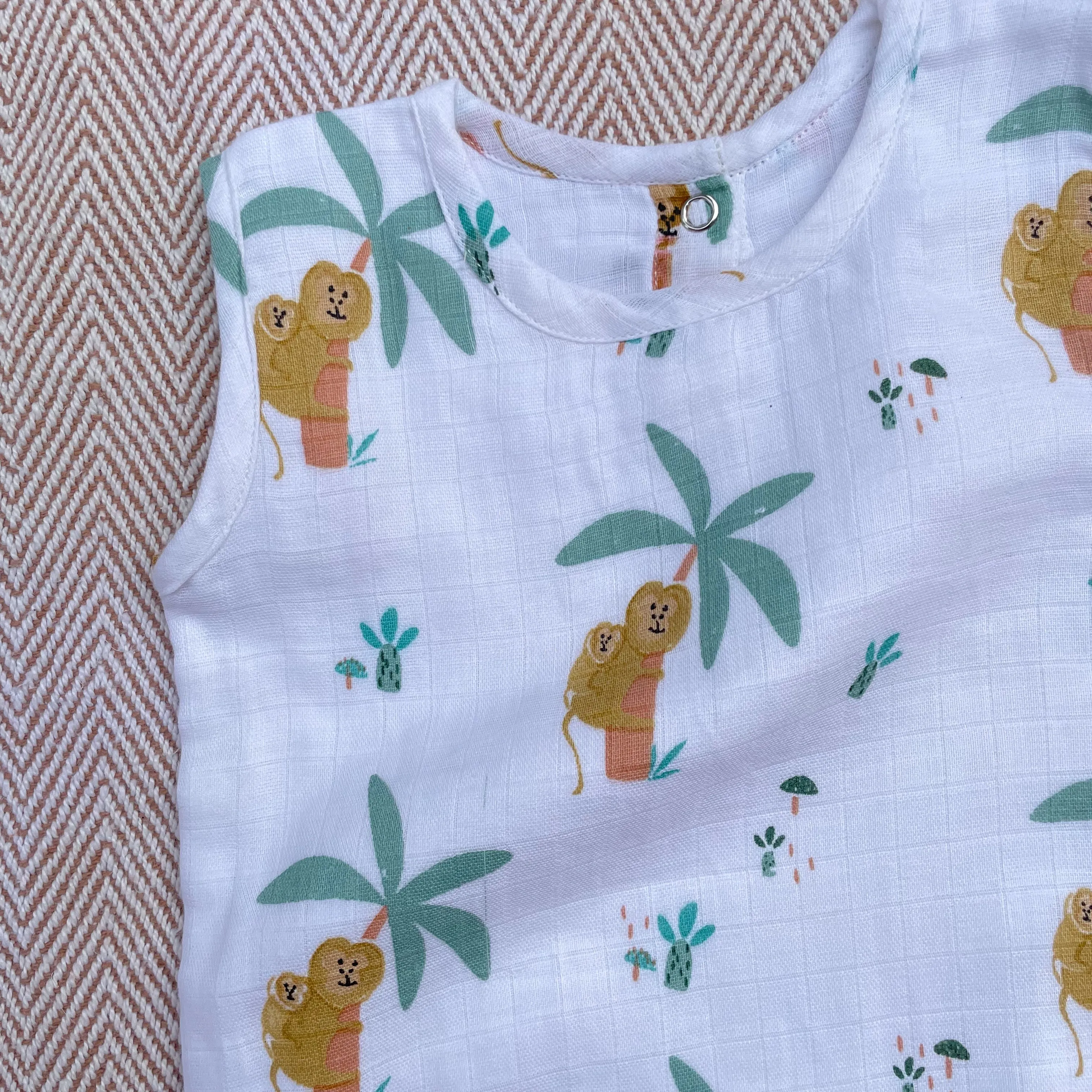 Monkeying Around Muslin Onesie