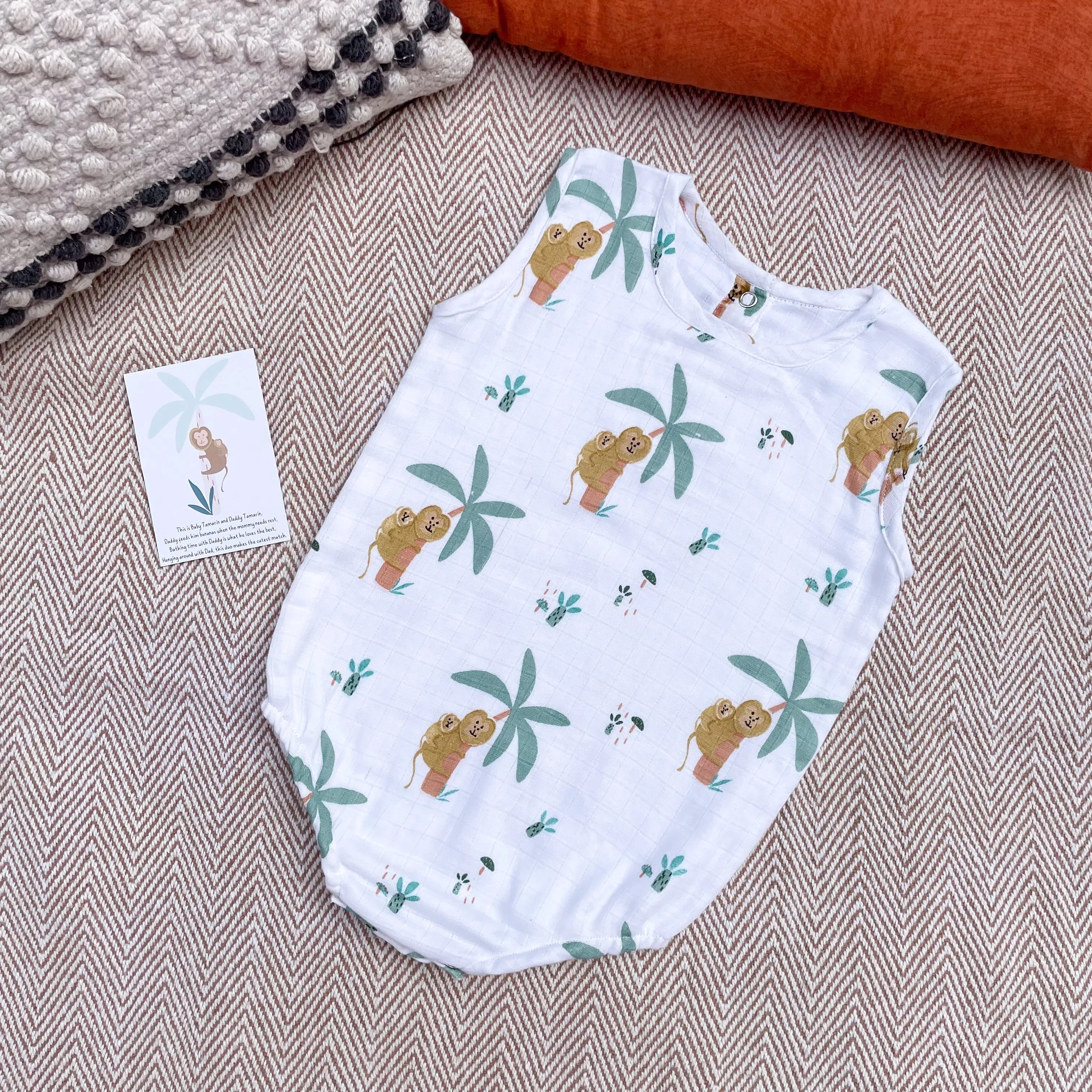 Monkeying Around Muslin Onesie