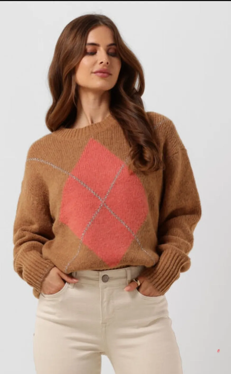 Mos Mosh Coffee Diamond Knit