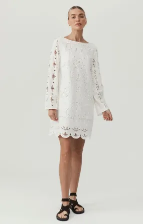 MOS - Nora Embroidery Mini Dress - Ivory