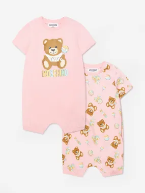 Moschino Baby Girls Romper Gift Set (2 Piece) in Pink